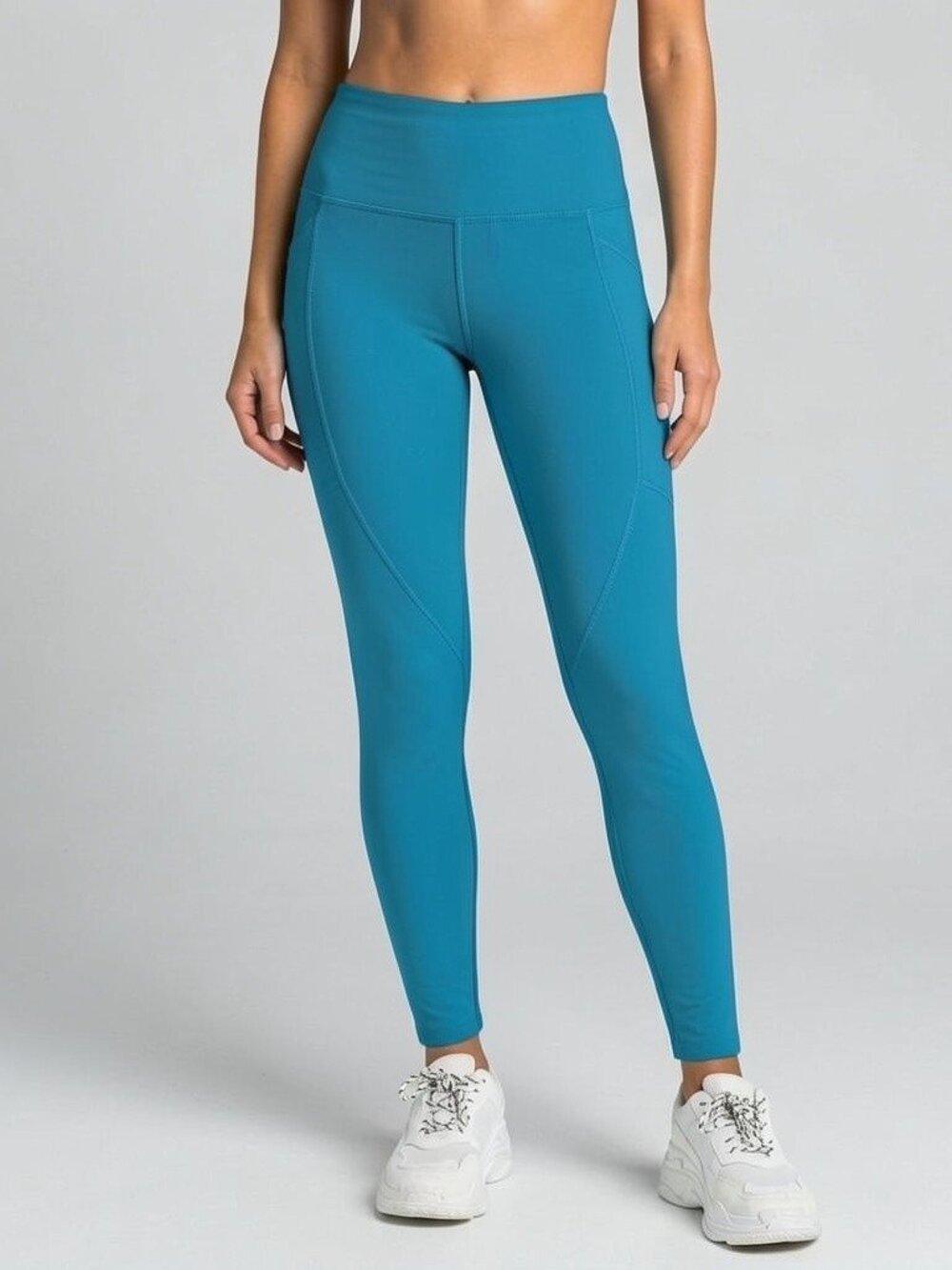 Mono B Leggings Womens S Turquoise High Waist Pocket Tummy Control Yoga Pants